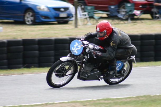 Chris Swallow on the new twin cam Velocette Teratonga february 2018.